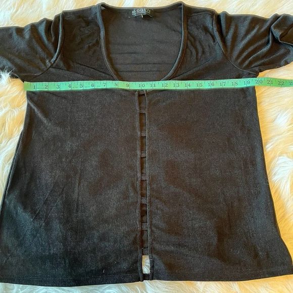 Eloquii Black Top Shirt Blouse Short Sleeve‎ Sheer Cutouts Size Women 14/16 NWT - Picture 9 of 10